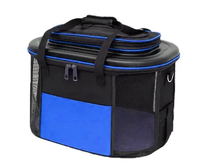 Сумка - переноска CosmoPet для котів та собак 28х45х28 Black - Blue
