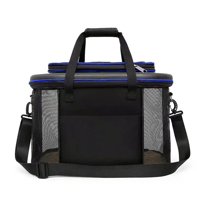 Сумка - переноска CosmoPet для котів та собак 28х45х28 Black - Blue