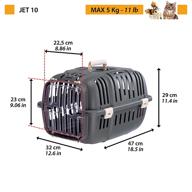 Переноска для собак і котів Ferplast Jet 10 зелена до 5 кг 32x47x29 см 73043099
