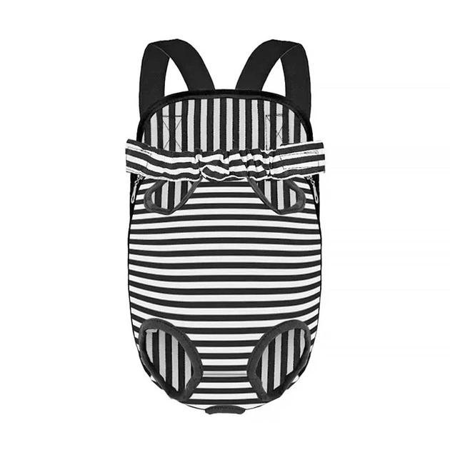 Без бренду Рюкзак-кенгуру для тварин No Brand DT834 Strip Black-White M 12704-84184