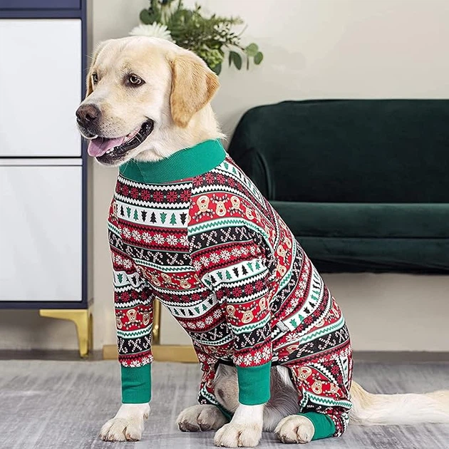 Піжама/попона для собак MIAODODO D15 Christmas striped, XS