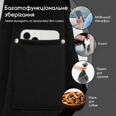 Без бренду Сумка-слінг переноска для котів і собак до 12 кг через плече - Чорний