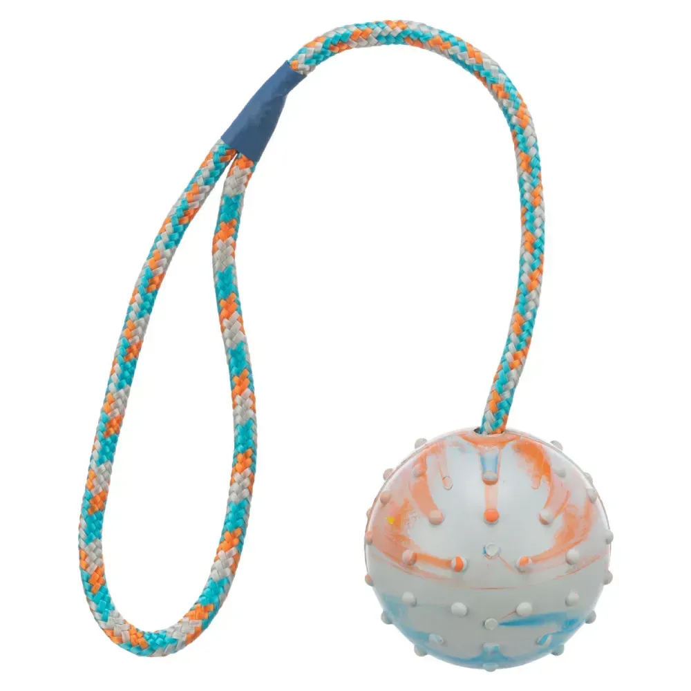 Trixie Ball on Rope іграшка для собак 6х30 см - різнокольоровий