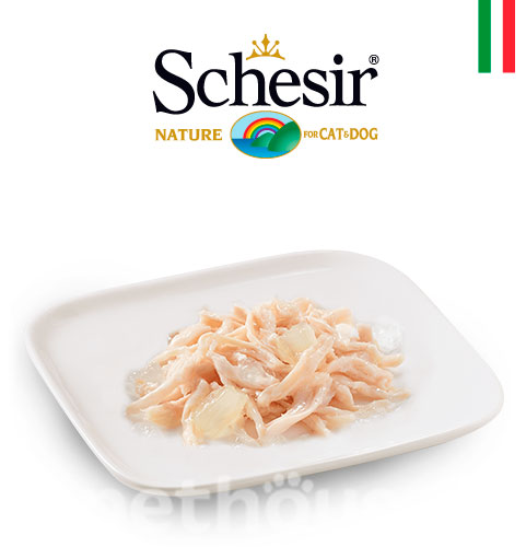 Schesir Вологий корм (шматочки в желе) з куркою для собак