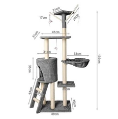 MT Malatec Котячий ігровий комплекс Malatec сірий 139 см 7927