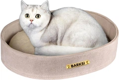 Лежак для тварин Barksi Бортик овальний, М 40x52x11 см Бежевий (3591)