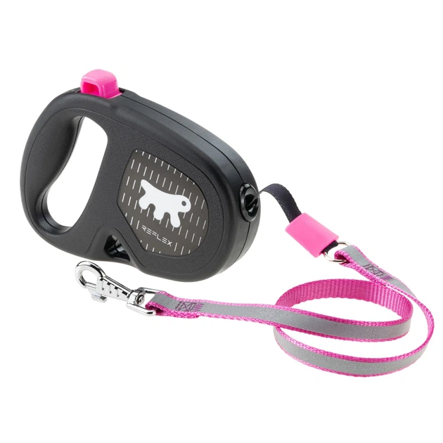 Повідець Ferplast Flippy One Reflex Cord S Fuchsia, для собак, світловідбивний, висувний