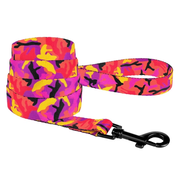 Повідець для Собак BronzeDog Urban Camo Нейлоновий Рожевий 16 мм 152 см (60/1363)