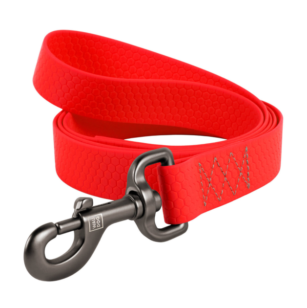 Повідець для собак водостійкий Collar WAUDOG Waterproof 2.5 х 183 см Червоний