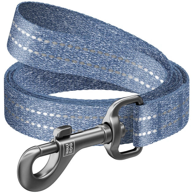 Collar Повідець 300 см 25 мм Waudog Re-cotton сіний з відновленої бавовни для собак