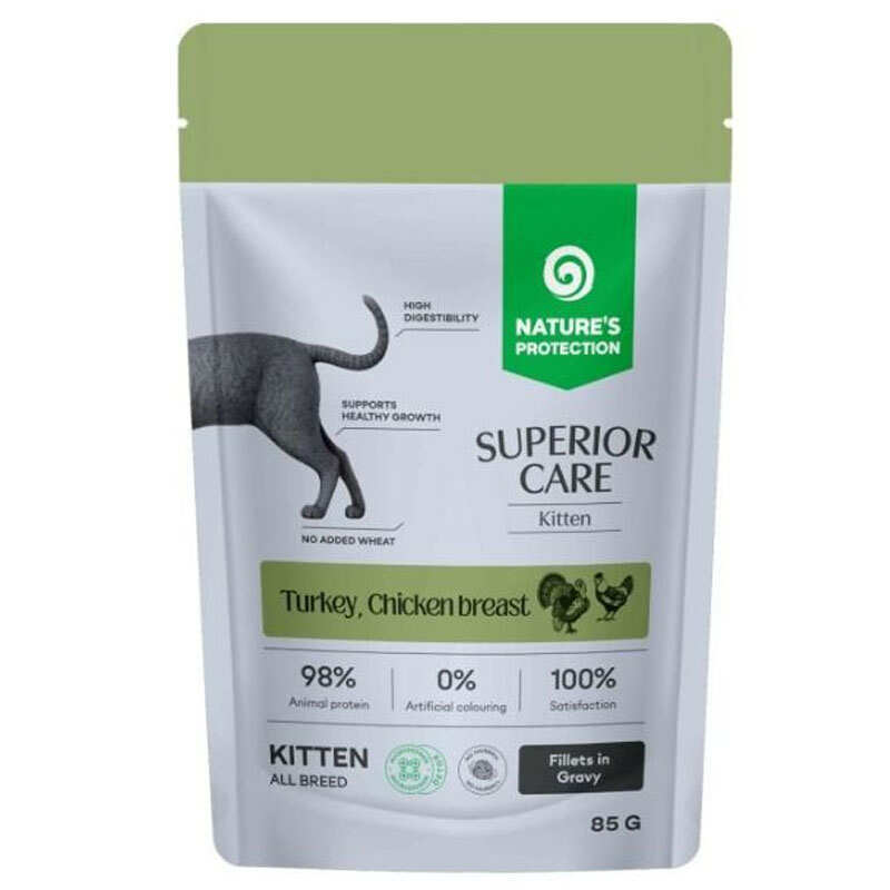 Nature's Protection Вологий корм (шматочки в соусі) з курка качка для кошенят