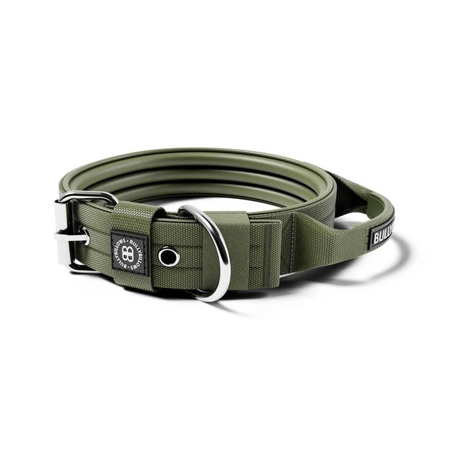Надміцний нашийник для собак з ручкою BullyBillows Pin Collar Handle 4 cm L: 40 мм, ОШ 50-58 см Зелений