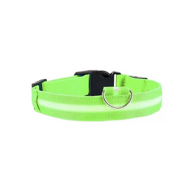 Світлодіодний LED нашийник Lesko Green S USB для собак і котів світиться