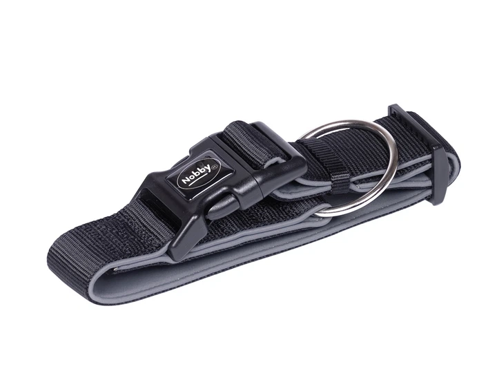 Нашийник для великих собак широкий на підкладці Classic Preno Extra Collar Nobby L: 38-40 мм, ОШ 32-45 см Чорний