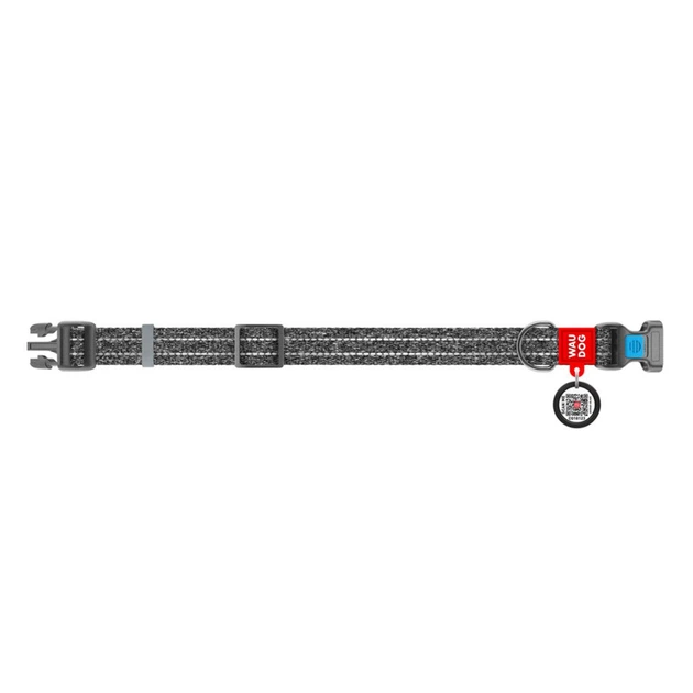 Collar Нашийник WAUDOG з QR паспортом (ширина 20 мм, довжина 28-40 см), сірий