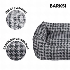 Лежак прямокутний Barksi Home Гусяча лапка розмір S 35x45 см Сірий (1012041)