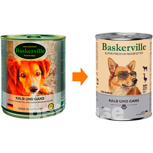 Baskerville Корм з м'ясо та м'ясні субпродукти телятина гусь для собак