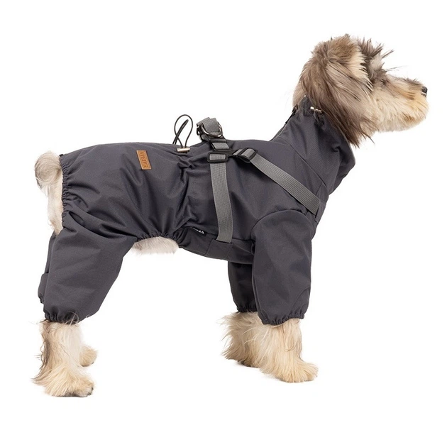 Світловідбивний дощовик-комбінезон для собак Derby R61 Grey Reflective S
