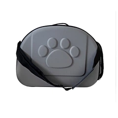 Переноска для котів/собак до 6 кг складна зі шлейкою через плече EVA Pet Care сіра (GS-64474)