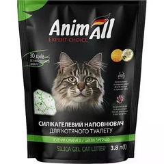 Силікагелевий наповнювач AnimAll "Зелений смарагд" для котів, 3.8 л (1.6 кг)