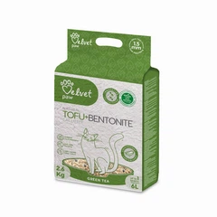 AnimAll VELVET PAW TOFU наповнювач для котячих туалетів з бентонітом та екстрактом зеленого чаю, гранули 1,5 мм, 2,6 кг / 6 л