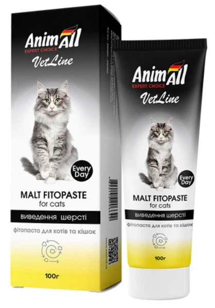 AnimAll Добавка Фитопаста виведення шерсті для котів