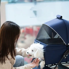 Happy Paw Коляска зі знімним перенесенням для тварин Синя арт 37273