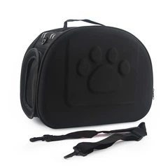Переноска для котів/собак до 6 кг складна зі шлейкою через плече EVA Pet Care чорна (GS-64485)