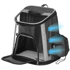 Рюкзак для транспортування собаки кота кролика Springos до 15 кг 38 x 34 x 26 см Чорний (5907719480107)