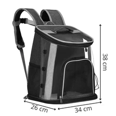 Рюкзак для транспортування собаки кота кролика Springos до 15 кг 38 x 34 x 26 см Чорний (5907719480107)