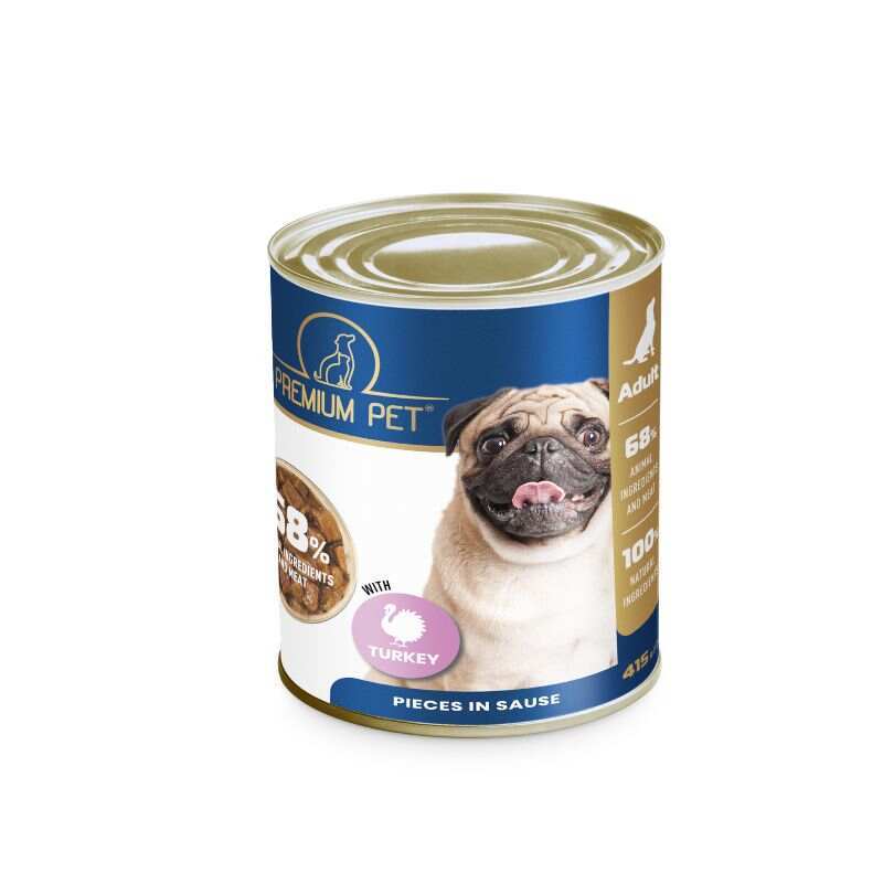 Premium Pet Вологий корм (шматочки в соусі) з індичкою для дорослих собак