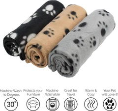 Derby Плед для тварин Paw Print Soft Fleece Pet Blanket 60х70 см Коричневий