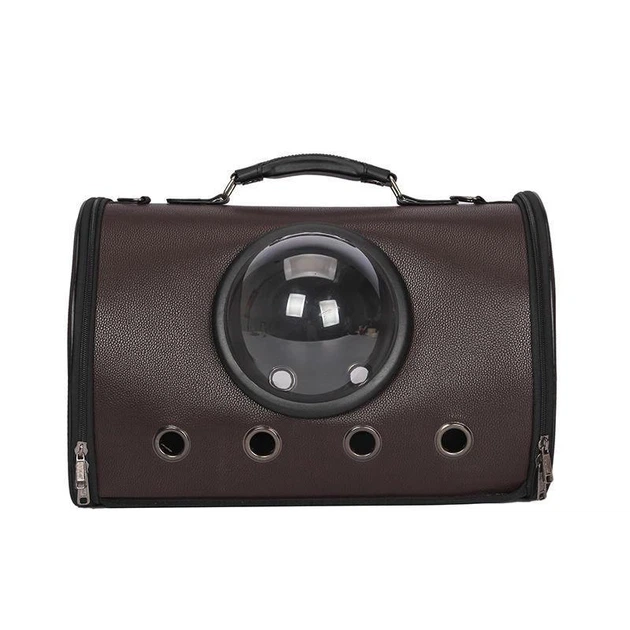 Сумка з ілюмінатором для переноски котів і собак 41x29x25 см CosmoPet CP-18 Dark Brown