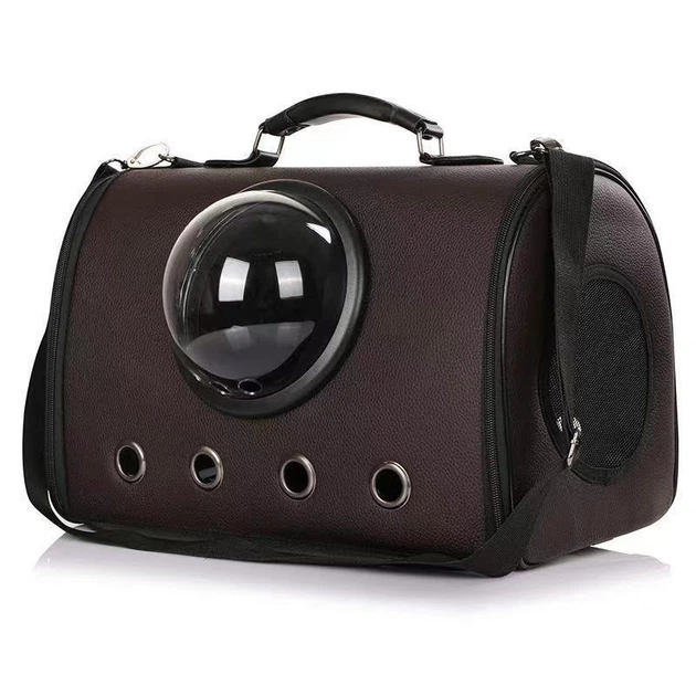 Сумка з ілюмінатором для переноски котів і собак 41x29x25 см CosmoPet CP-18 Dark Brown