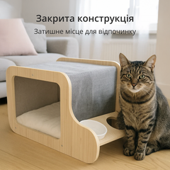 Без бренду Будинок-лежанка для котів та собак дрібних порід. Будиночок для домашніх тварин зі спальним місцем (CD-DT0063)