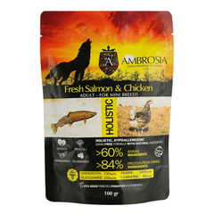 Ambrosia Grain Free - Сухий беззерновий корм з куркою та свіжим лососем для дорослих собак