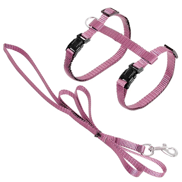 Шлея та повідець для котів Flamingo Cat Harness and Leash Ziggi світло розовий