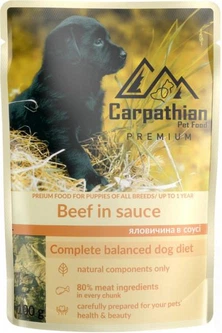 Carpathian Pet Food Вологий корм (шматочки в соусі) з м'ясо та м'ясні субпродукти яловичина для собак