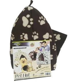 Collar Будочка для тварин Pet Hut м'яка флісова, переносна, складана 35х35 см коричнева (MA266-1)