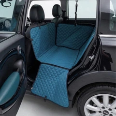 Your Stylish Hunter Автогамак для собак Comfort Mini Blue на 1/2 заднього сидіння, водонепроникний, міцний, зі знімними бортиками, автомобільний чохол для перевезення собаки в авто, колір морська хвиля, SKU 005215, Your