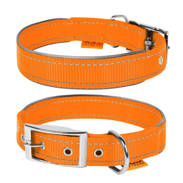 Collar Нашийник Dog Extreme нейлоновий регульований ш 20мм, дл 25-40см помаранчевий