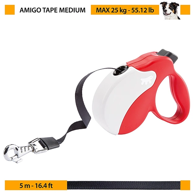 Повідець-рулетка Ferplast Amigo Tape M Red для собак зі стрічкою