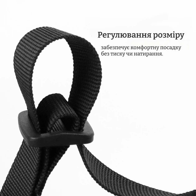 Без бренду М'який намордник-петля для собак зі світловідбивною стрічкою чорний S (16-20 см.)