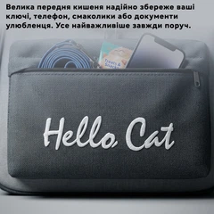 Рюкзак для переноски тварин Inspire HelloCat 37 х 25 х 34 см Grey (HelloCat-grey)