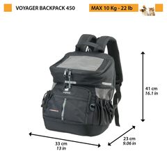 Рюкзак для маленьких собак та котів Ferplast Voyager Backpack 400 33х23х41 см Чорний (85736417)