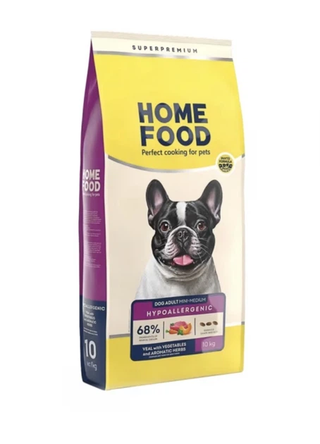 Сухий гіпоалергенний корм Home Food MINI/MEDIUM Hypoallergenic для собак малих та середніх порід з телятиною, овочами та духмяними травами 10 кг
