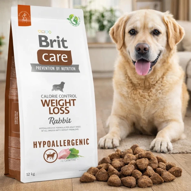 Сухий гіпоалергенний корм Brit Care з кроликом для дорослих собак усіх порід із зайвою вагою, 3 кг