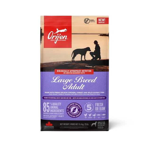 Orijen Large Breed Adult беззерновий корм з птицею та рибою для собак великих порід, 11.4 кг