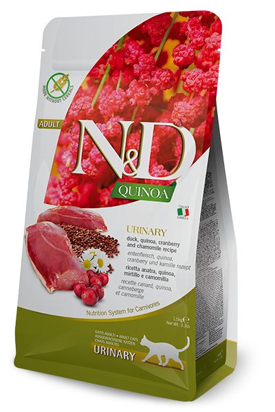 Farmina N&D Cat Quinoa Urinary беззернова для профілактики сечокам'яної хвороби, качка, кіноа, журавлина та ромашка, 5 кг