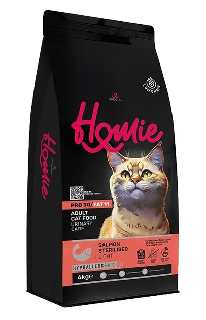 Сухий низькозерновий корм Homie Special з лососем для стерилізованих дорослих котів, 4 кг